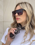 FOULARD IN SETA E COTONE PAISLEY NERO