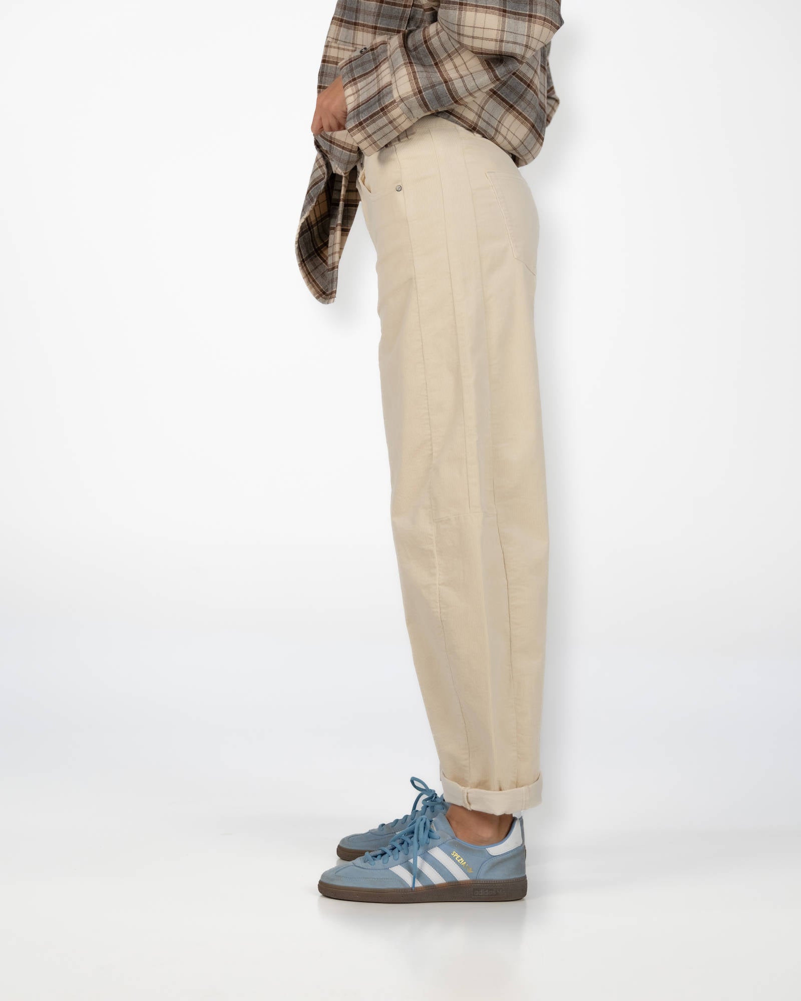PANTALONE VELLUTO IRISH PANNA