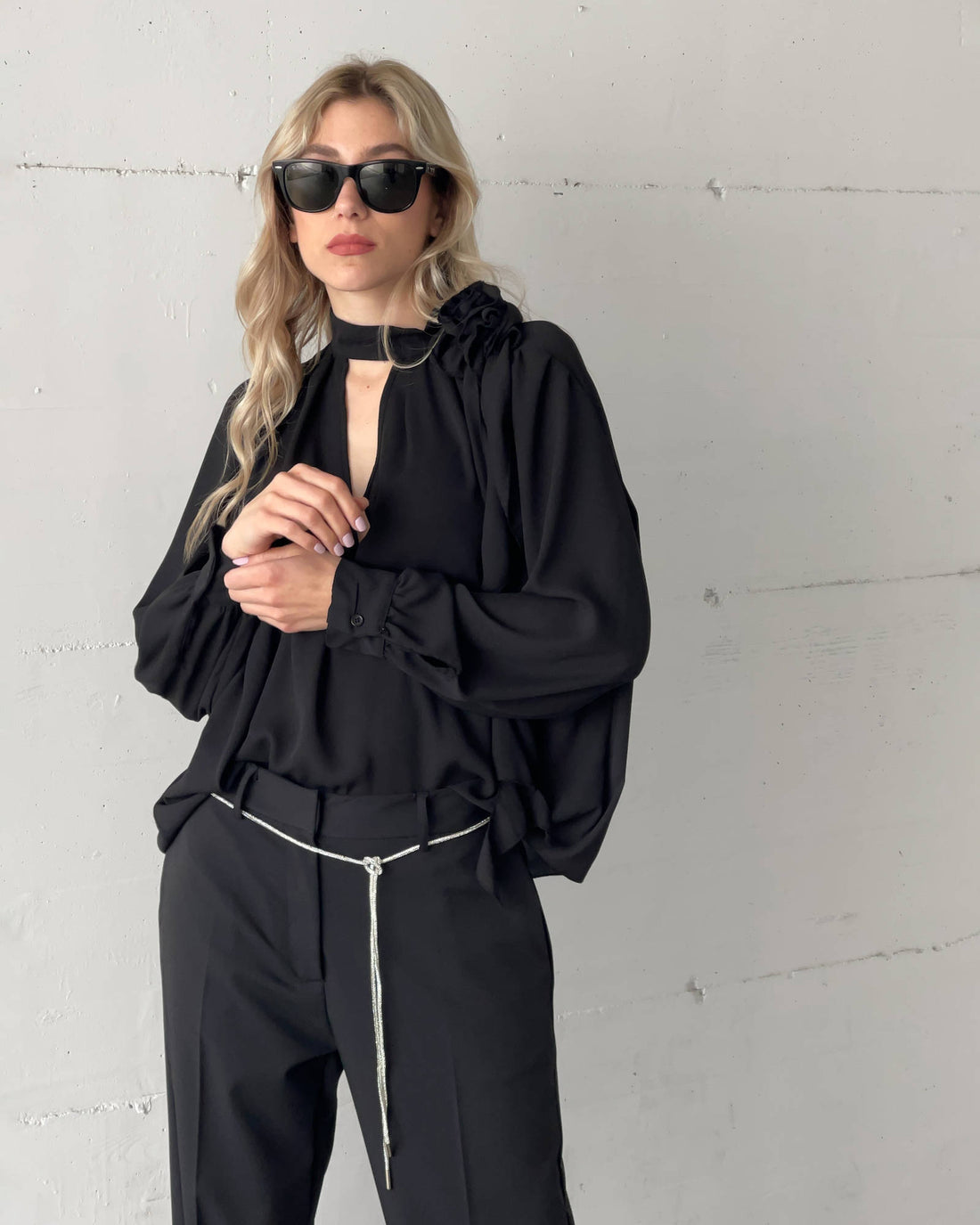 BLUSA IN GEORGETTE EUDORA NERO