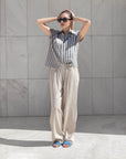 CAMICIA PSL COTONE E LINO RIGA NAVY