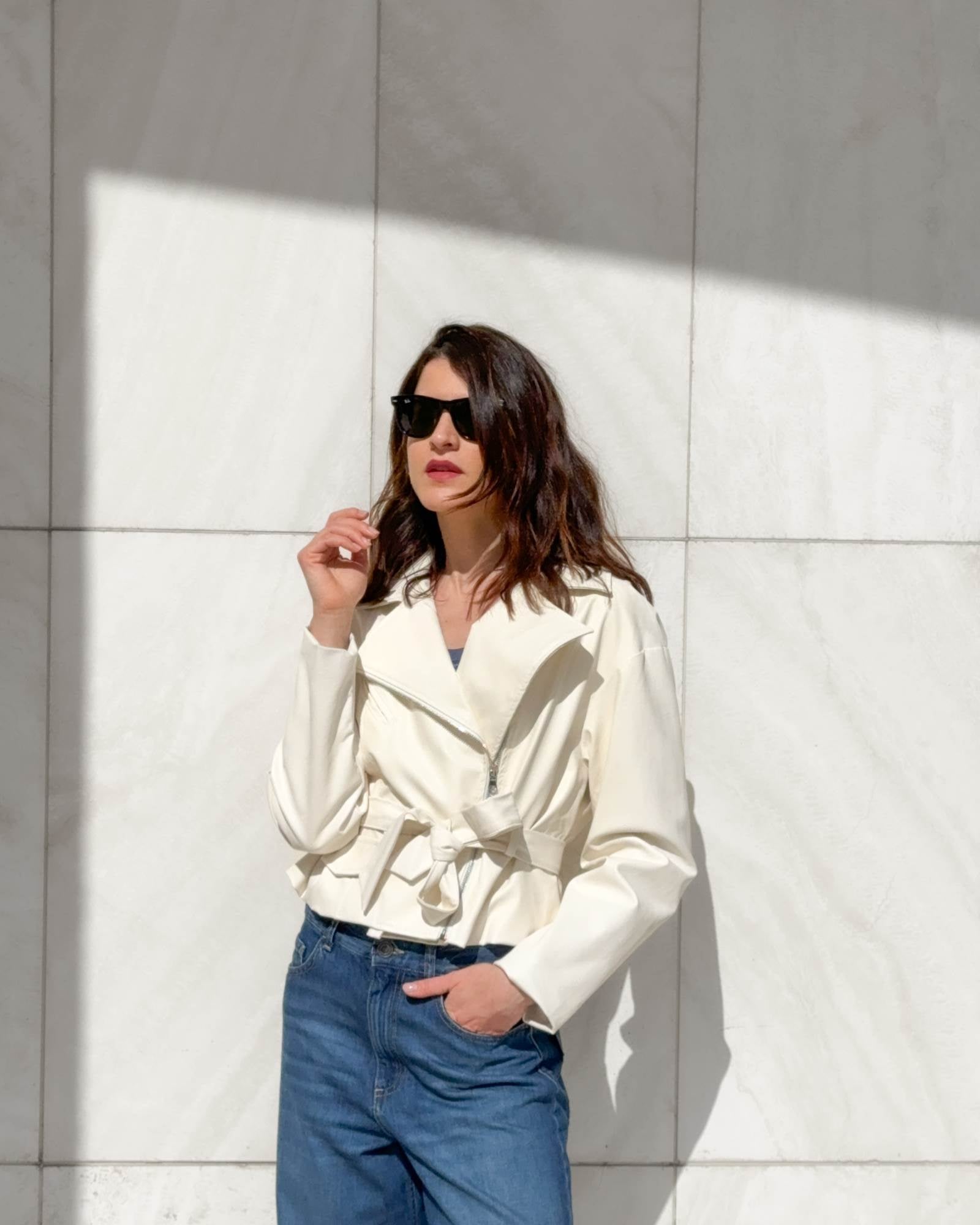 GIUBBINO ECOPELLE CHARLOTTE OFF WHITE