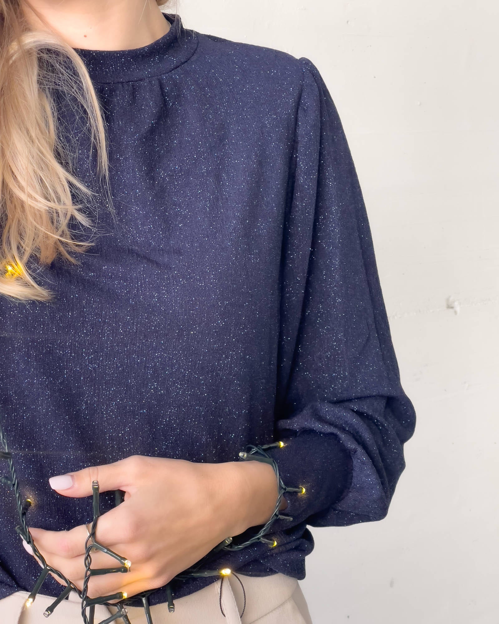 TOP CON SPALLINE ANASTASIA BLU NOTTE