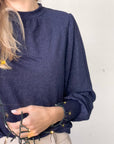 TOP CON SPALLINE ANASTASIA BLU NOTTE