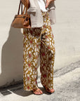 PANTALONE LEONA IN POPELINE DI VISCOSA OLIO