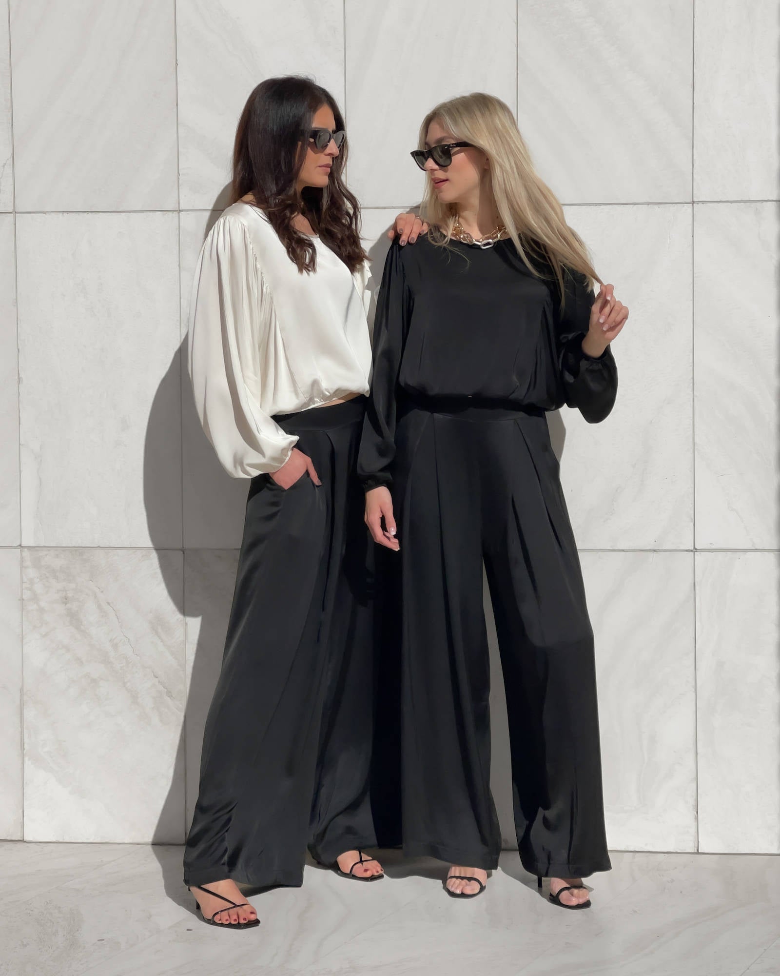 PANTALONE SATIN JADE' NERO