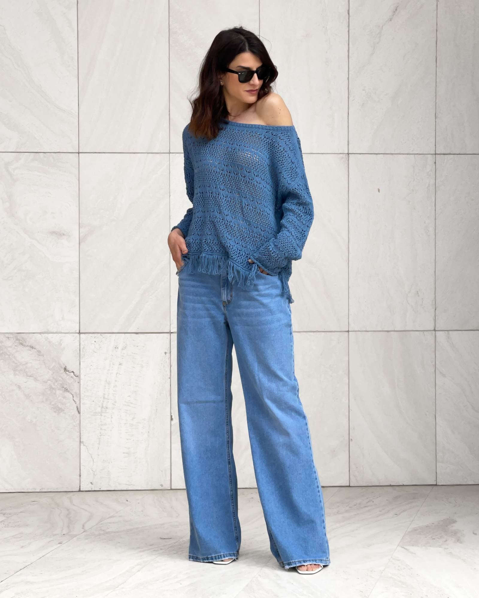 PULL CON FRANGE ANDYE DENIM