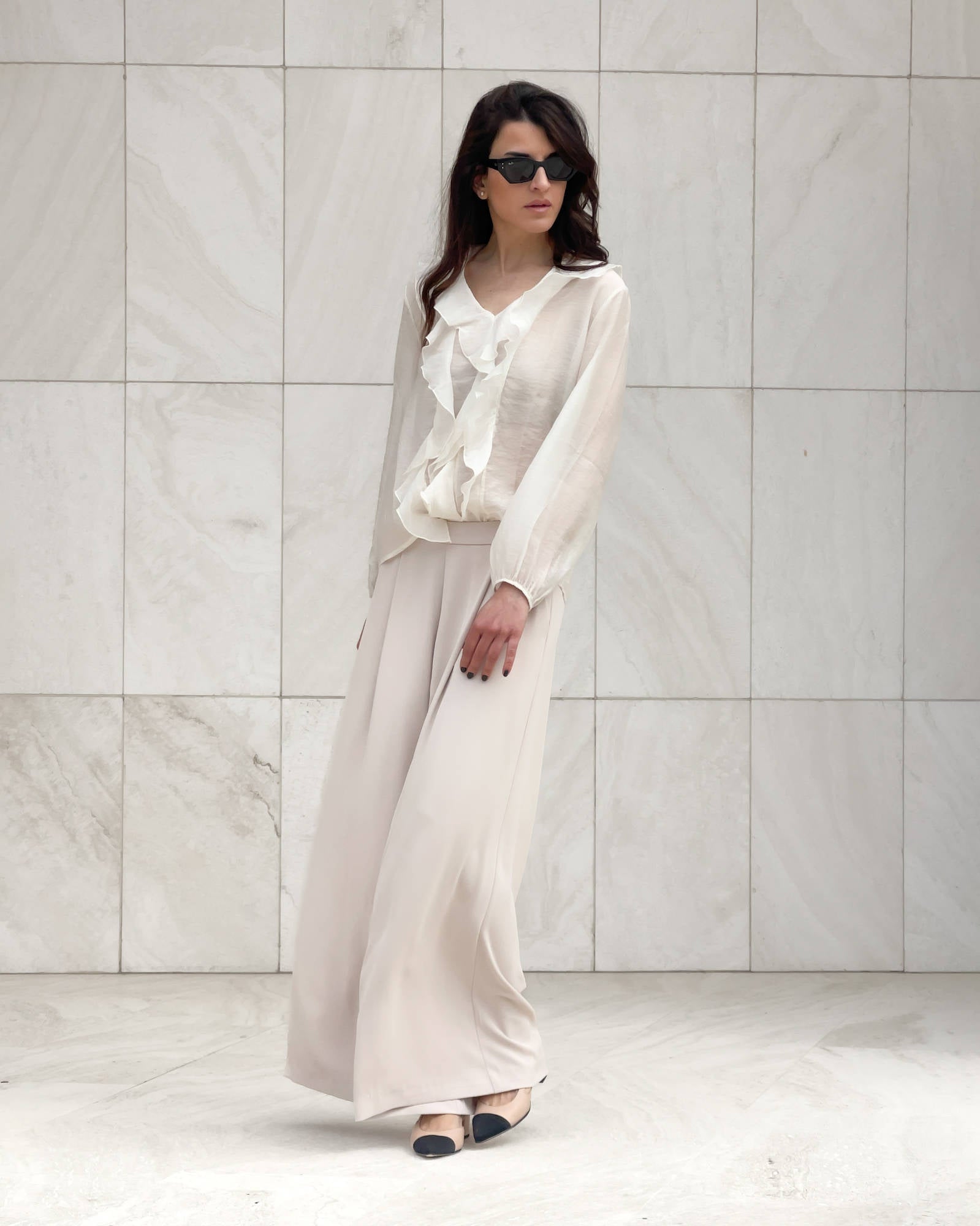 BLUSA ROUCHES OPHELIA BURRO