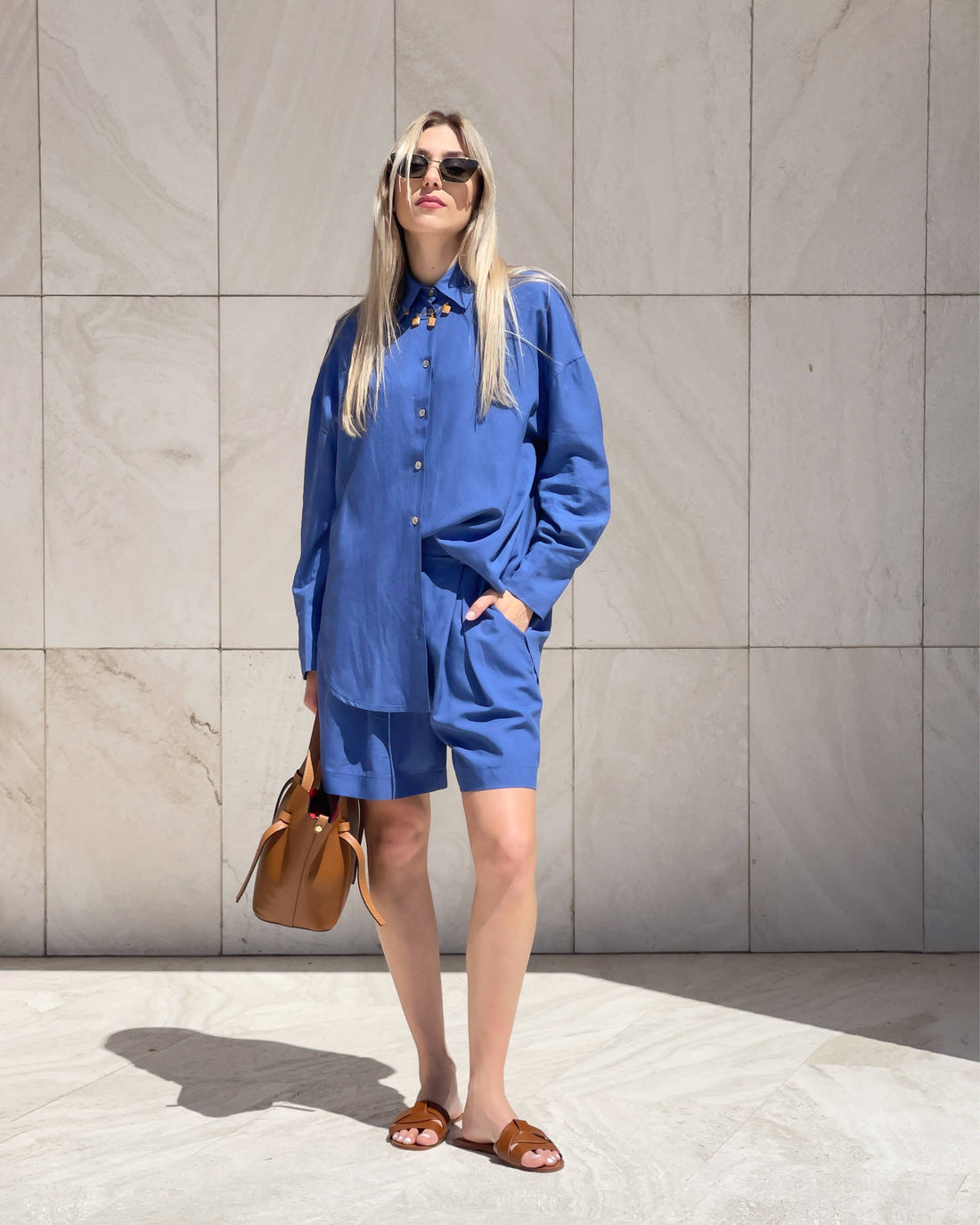 CAMICIA IN LINO VISCOSA MISTRAL DENIM