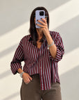 CAMICIA A RIGHE FIRMIN BORDEAUX