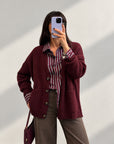 CAMICIA A RIGHE FIRMIN BORDEAUX