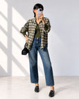 CAMICIA CHECK ILARIA VERDE OLIVA