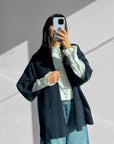 CARDIGAN OVER IN MAGLIA IRIS BLU