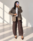 GIACCA CHECK JONAS CAMEL