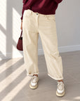PANTALONE VELLUTO KIMBER PANNA