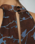 LONG DRESS DALIA MARRONE CELESTE