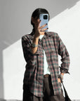 CAMICIA CHECK LORA GREY CORAL