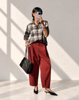 CAMICIA CHECK LORA MORO CELESTE