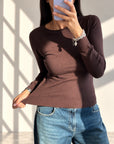 GIROCOLLO MINU' IN MAGLIA FINE COFFEE