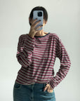 T-SHIRT OMNIA RIGHE BORDEAUX