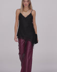TOP ARIETE IN SATIN NERO