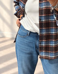CAMICIA CHECK LORA CELESTE MATTONE