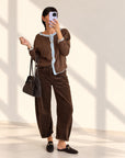 CARDIGAN MISTO LANA STARK MORO CELESTE