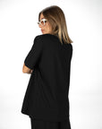 T-SHIRT CON SPALLINE KAFKA NERO
