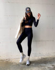 SEAMLESS ALTHAEA CROPPED LONG SLEEVE BLACK