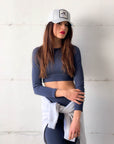 SEAMLESS ALTHAEA CROPPED LONG SLEEVE GRAPHITE