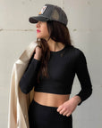 SEAMLESS ALTHAEA CROPPED LONG SLEEVE BLACK