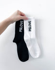 CALZINO PSLOVE NERO LOGO BIANCO