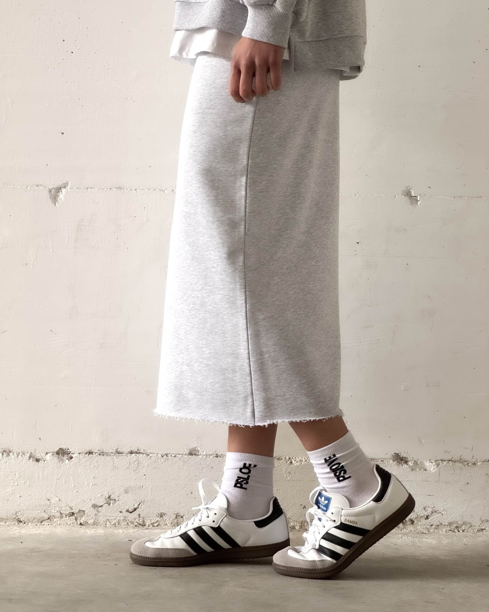CALZINO PSLOVE BIANCO LOGO NERO