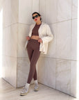 SEAMLESS ALTHAEA CROPPED LONG SLEEVE COFFEE