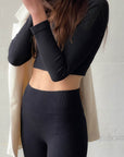 SEAMLESS ALTHAEA CROPPED LONG SLEEVE BLACK