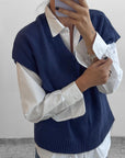 GILET IN LANA ARIEL INCHIOSTRO