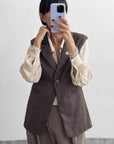 GILET MORGAN MARRONE