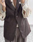 GILET MORGAN MARRONE