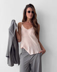 TOP NORA IN SATIN ROSE DUST