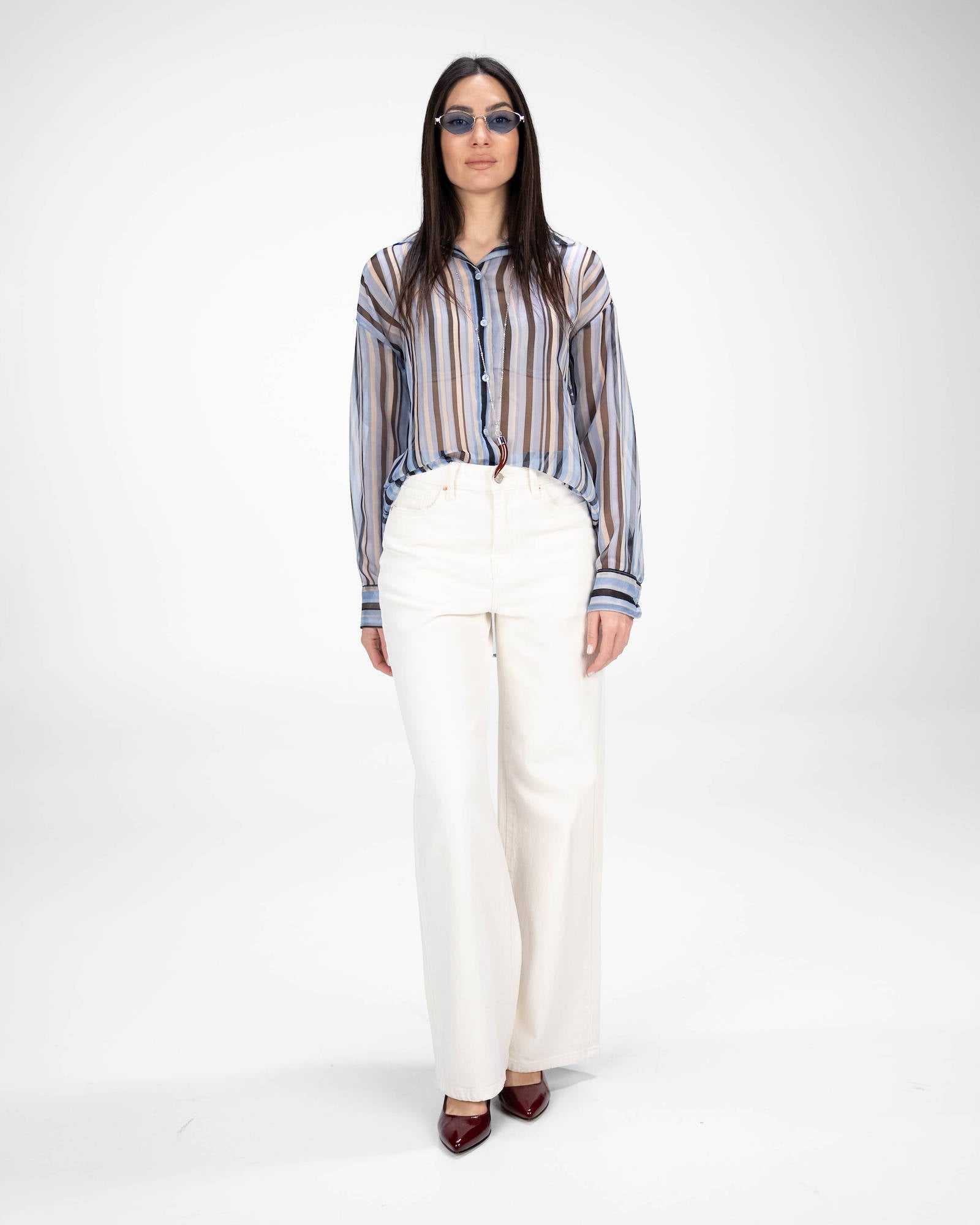 CAMICIA GLEN CELESTE