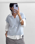 GILET IN LANA ARIEL CELESTE