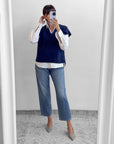 GILET IN LANA ARIEL INCHIOSTRO