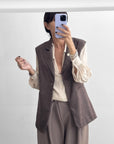 GILET MORGAN MARRONE