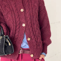 CARDIGAN TRECCIA OTIS BORDEAUX