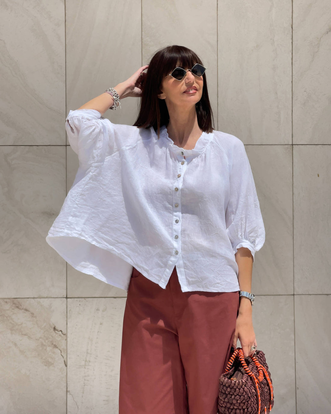CAMICIA IN LINO MARGHERITA OFF WHITE