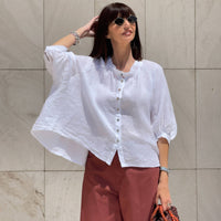 CAMICIA IN LINO MARGHERITA OFF WHITE