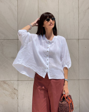 CAMICIA IN LINO MARGHERITA OFF WHITE