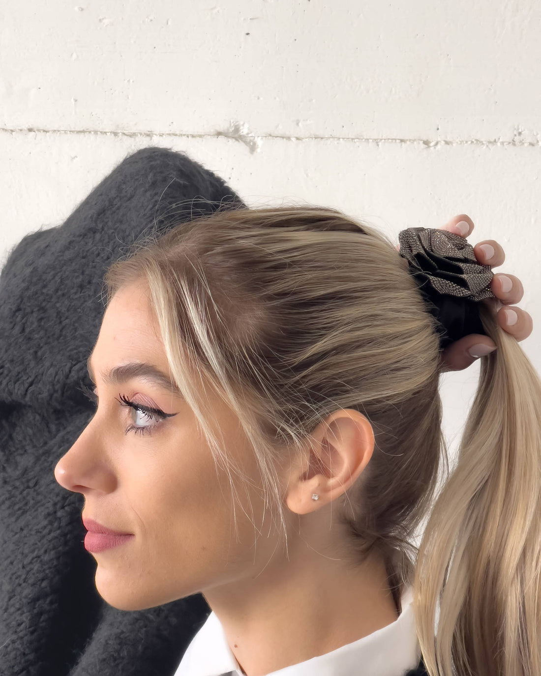 SCRUNCHIES MARYL NERO E STRASS