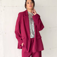 OVERSIZED DAMIAN BLAZER CHERRY