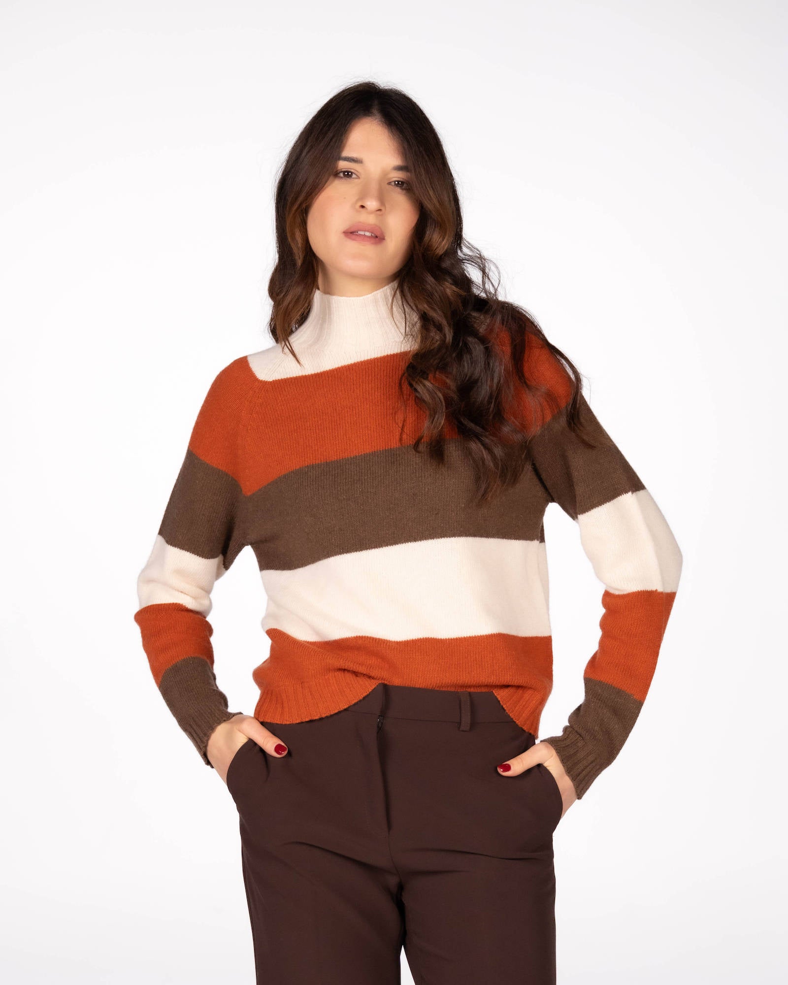 PULL CASHMERE BLEND RAQUEL RUGGINE MORO