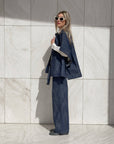 CAMICIA KIMONO FRANKLIN BLU